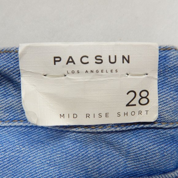 PacSun Womens High Rise Cut Off Short Shorts Button Fly Denim Blue  Size 28 - Picture 10 of 11
